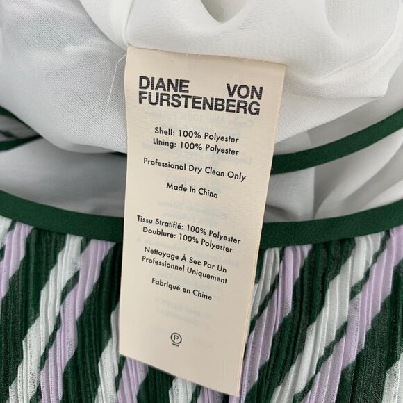 DVF Diane von Furstenberg Novalee Flag Stripe Lavender Fog green midi dress XS - Picture 7 of 7